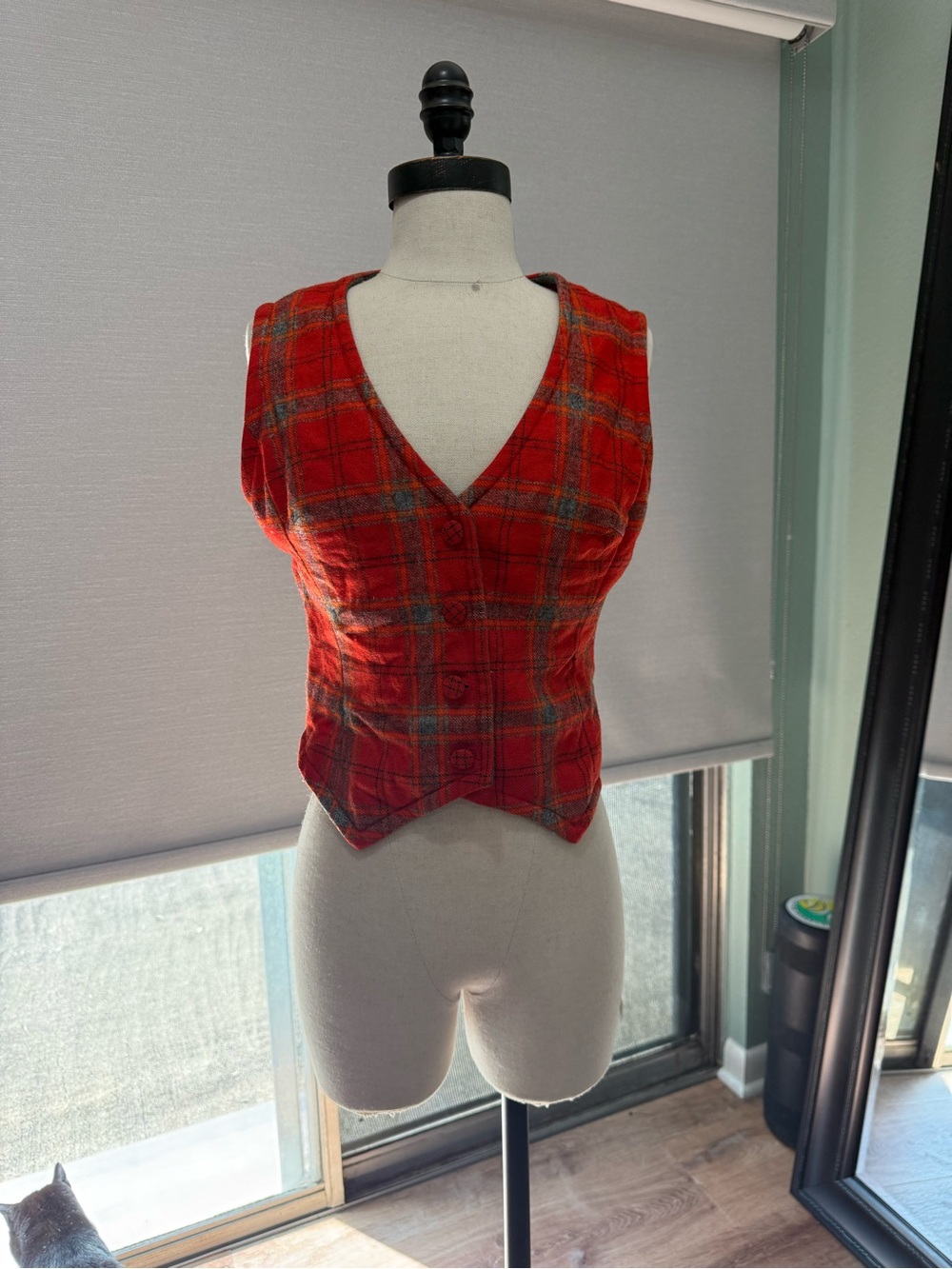 70s plaid vest